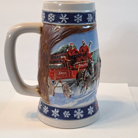 Budweiser Lighting the Way Home 1995 Holiday Stein - Picture 14 of 16